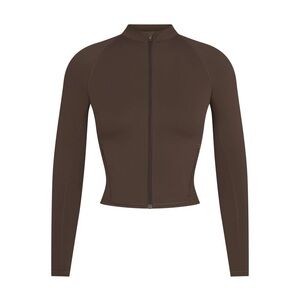 NEW sold out Matte NikeSKIMS Mock Neck Full Zip Up Jacket Brown Sz XS NIKE